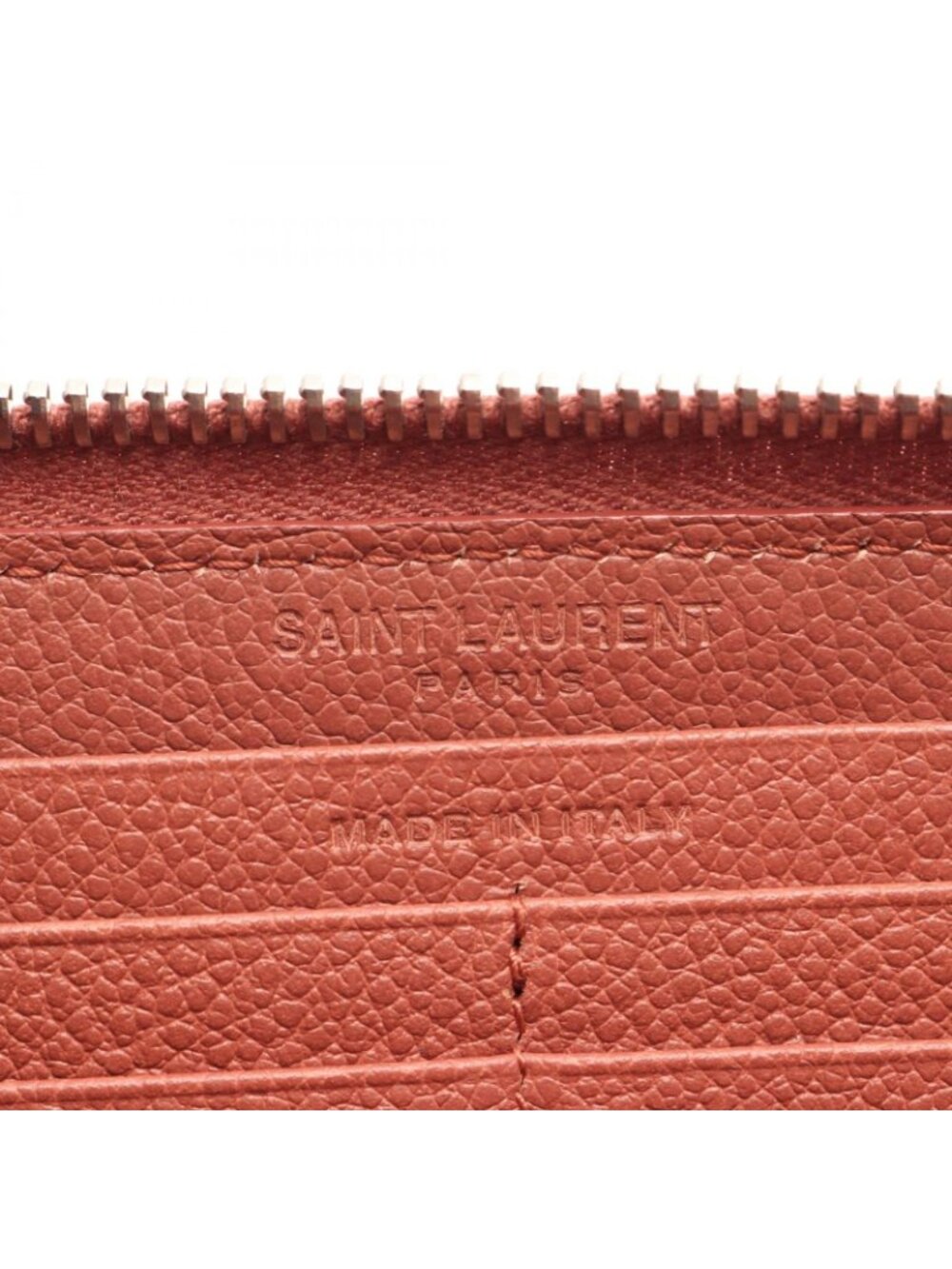 Saint Laurent Paris Round Length Wallet Classic Rive Gauche Terracotta Leather - Picture 4 of 7